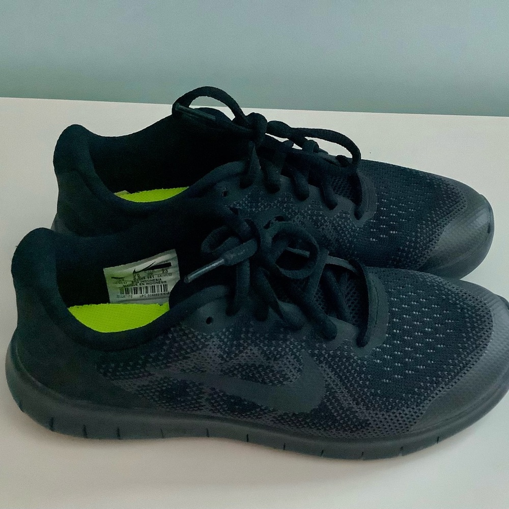 Nike Kids Black Sneakers with Neon Accents